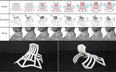 Neck support design iterations. Top - design iteration; bottom - printed artifact.