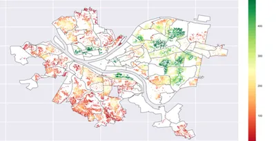 Pittsburgh Trees within 0.25 Miles
