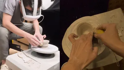 Figure 44: Shaping the cup, credit to
author.