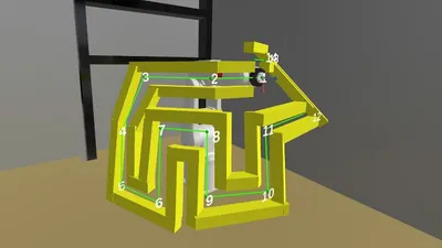 Figure 41: Task 3 maze navigation environment with numbered waypoints for spatial reasoning evaluation.