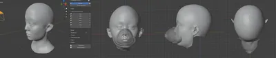 Application of Blender’s Mesh Deform Modifier for anatomically sensitive mask adaptation, Different angle of a standard mask on a specific face