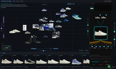 Designing with Latent Space: A Semantic Canvas and Agent to Broaden Exploration and Clarify Intent in Early Stage Footwear Design