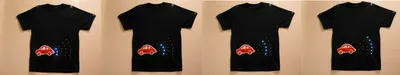 Figure 1. WearAir, a lightening T-shirt. Four arrays of LEDs lighten in a sequence from left to right.