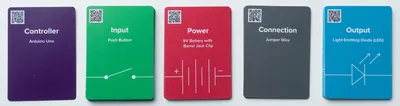 Figure 1: MakerCards is a learning tool for instructors and students working with electronics.