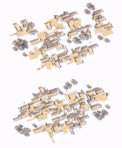 Figure 87 Selected configuration produced by P3 with policy Adjacency, Area, Not Folding (5), and Daylit (50) over 2000 steps. 
By Author.