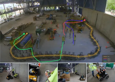 Figure 5.7: Robot trajectory from the time-lapse recording and photo documentation of Script 1. Some photos were published in [Wu et al., 2024b] and [Wu et al., 2024a].